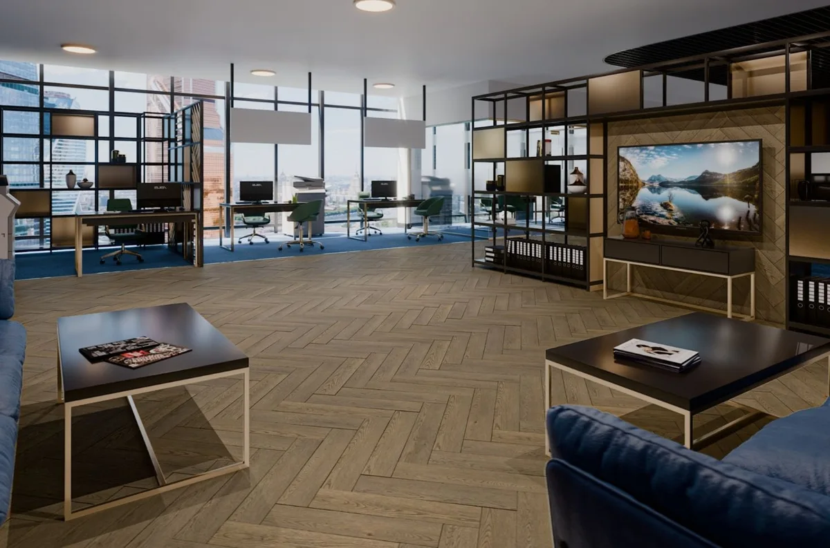 Кварцвиниловая плитка Damy Floor клеевая London LVT Ноттингем 0030-6L-LVT венгерская елка 590×118×2,5