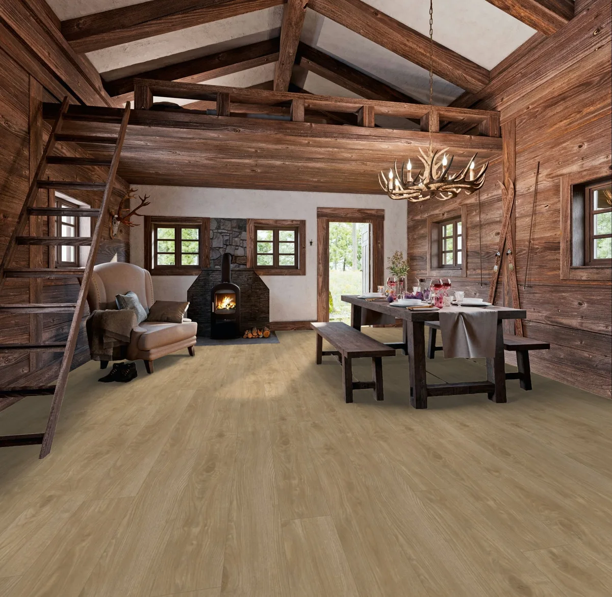 Ламинат My Floor Chalet Дуб Жирона M1019 1380×193×10