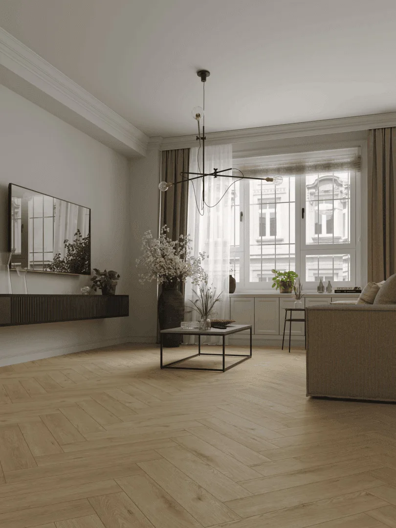 Кварцвиниловый SPC ламинат Norland Parquet Clear Room 1066-6 венгерская елка 600×125×4