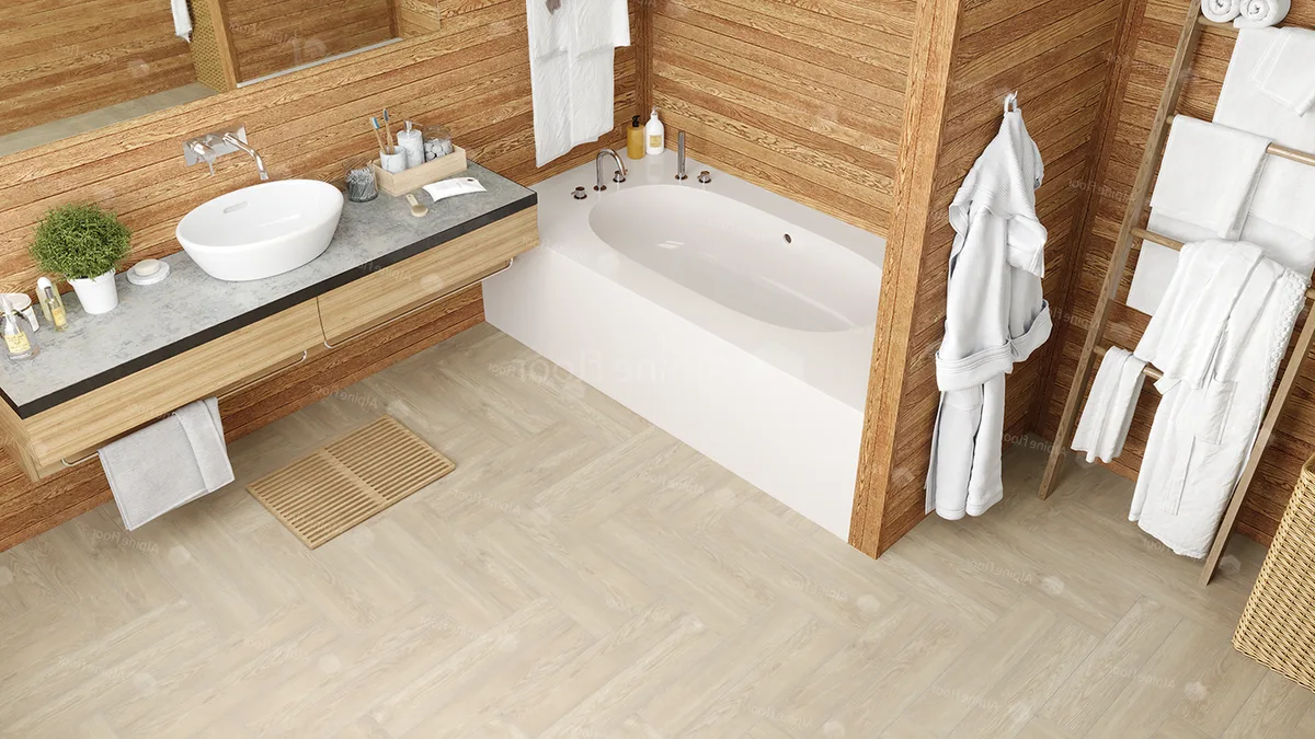 Кварцвиниловый SPC ламинат Alpine Floor Parquet Premium Дуб Адара ECO 19-14 венгерская елка 600×125×8