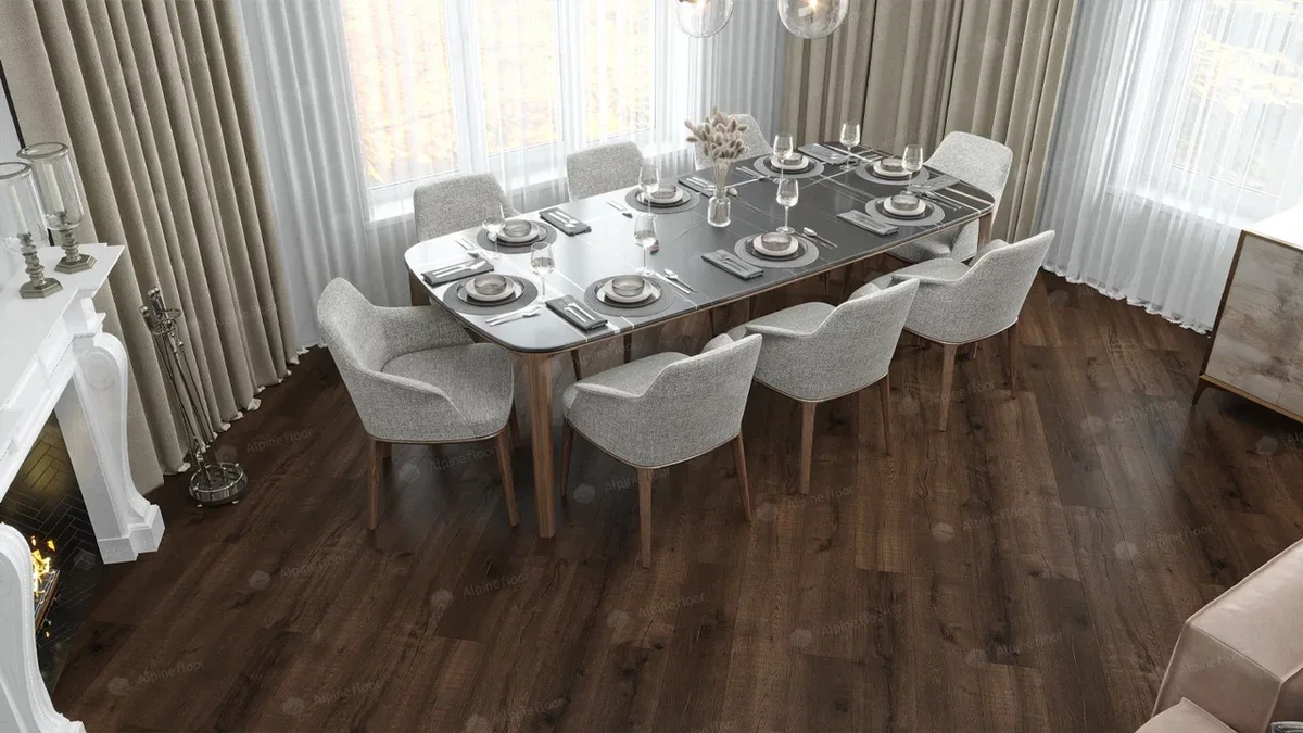 Кварцвиниловый SPC ламинат Alpine Floor Real Wood Дуб Мокка ECO 2-2 1220×183×6