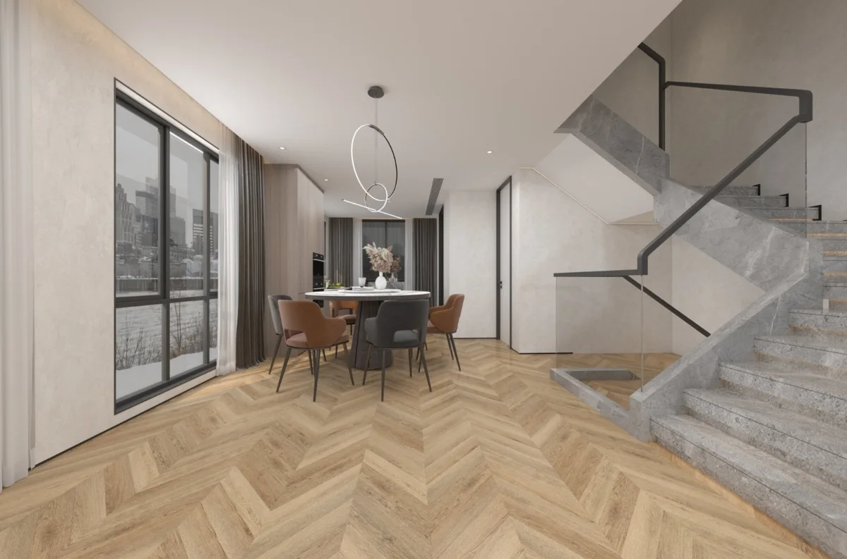 Кварцвиниловая плитка Damy Floor клеевая Chevron LVT Сен-Клу DF10-Ch-LVT французская елка 600×127×2,5