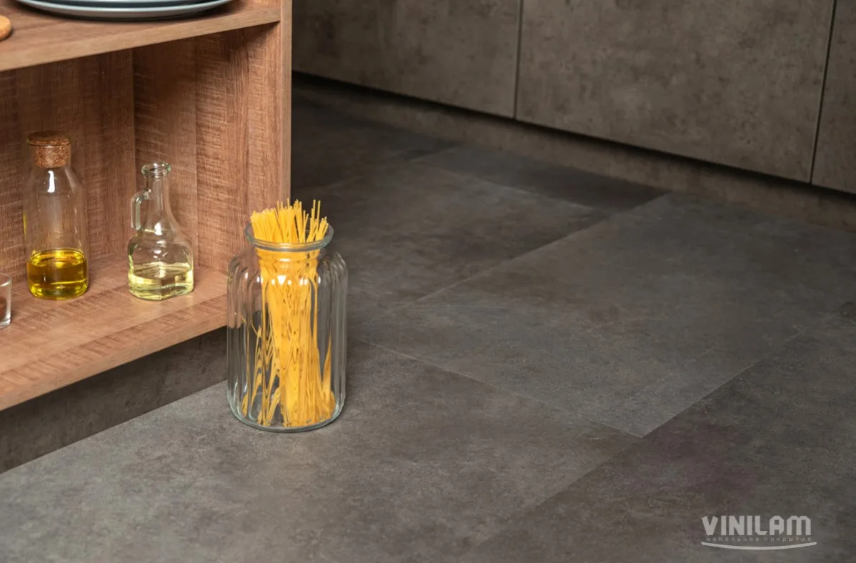 Кварцвиниловый SPC ламинат Vinilam Ceramo Stone Цемент Cтальной 71610 940×470×6