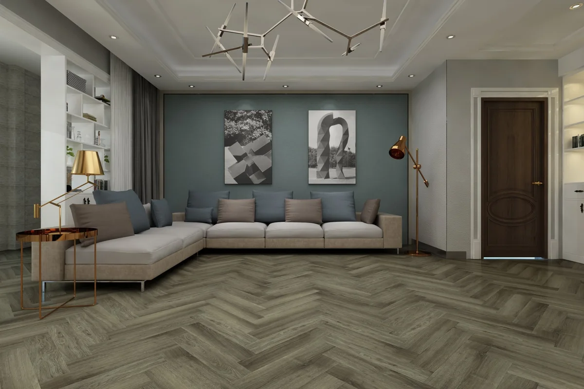Кварцвиниловая плитка Damy Floor клеевая London LVT Оксфорд 200410EL-12-LVT венгерская елка 590×118×2,5