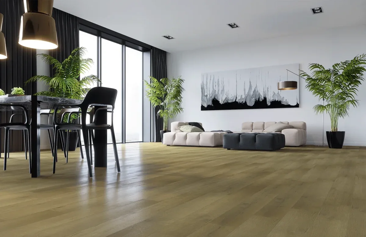 Кварцвиниловый SPC ламинат Home Expert Natural Дуб Янтарный пляж 1201 / 0-002 1220×150×3,5