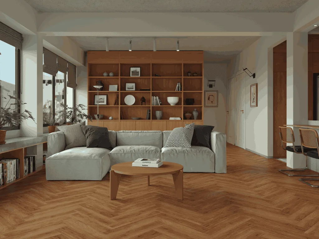 Кварцвиниловый SPC ламинат Alpine Floor Титан Паркет Олимп ECO 29-6-R венгерская елка 600×125×6