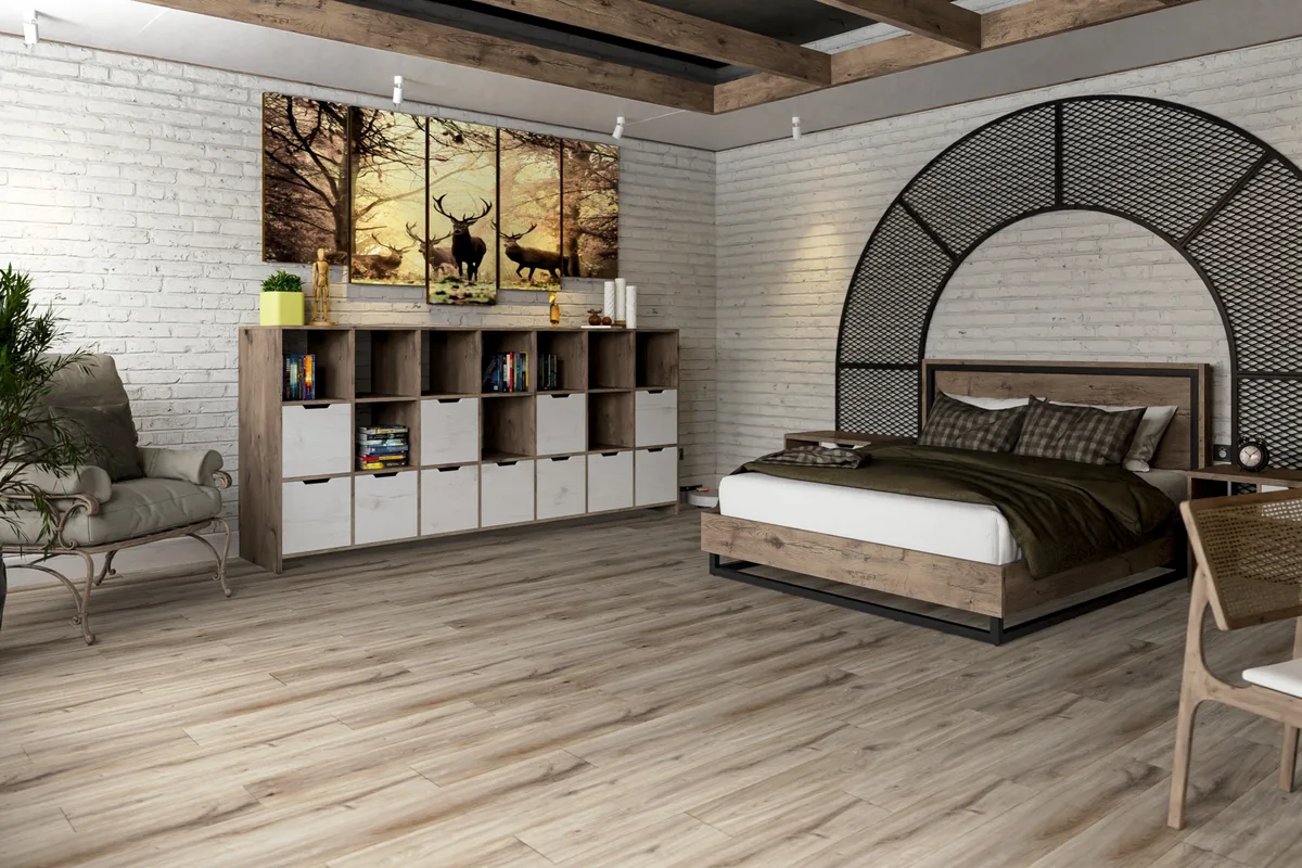 Кварцвиниловая плитка Damy Floor клеевая Family LVT Дуб Натуральный 6607-9-LVT 1227×187×2,5