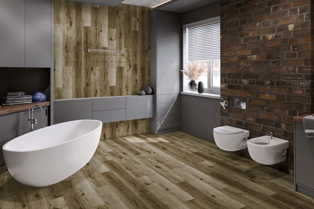 Кварцвиниловая плитка Damy Floor клеевая Family LVT Дуб Провинциальный T7020-4-LVT 1227×187×2,5