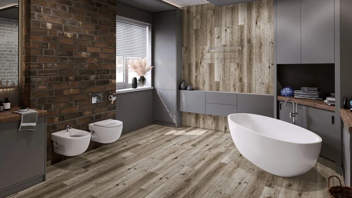 Кварцвиниловая плитка Damy Floor клеевая Family LVT Дуб Лофт 1508-1-LVT 1227×187×2,5