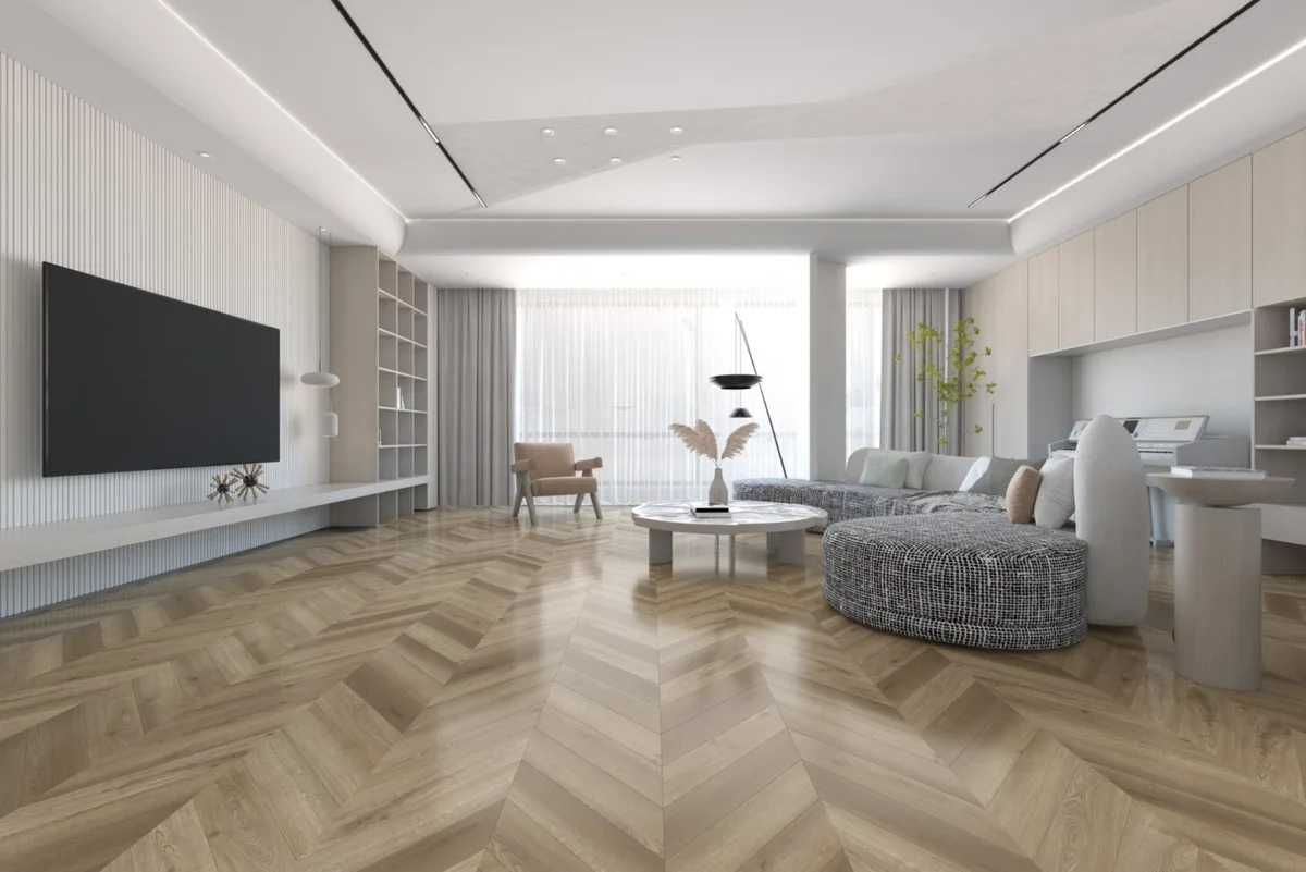 Кварцвиниловая плитка Damy Floor клеевая Chevron LVT Сен-Жермен DF05-Ch-LVT французская елка 600×127×2,5