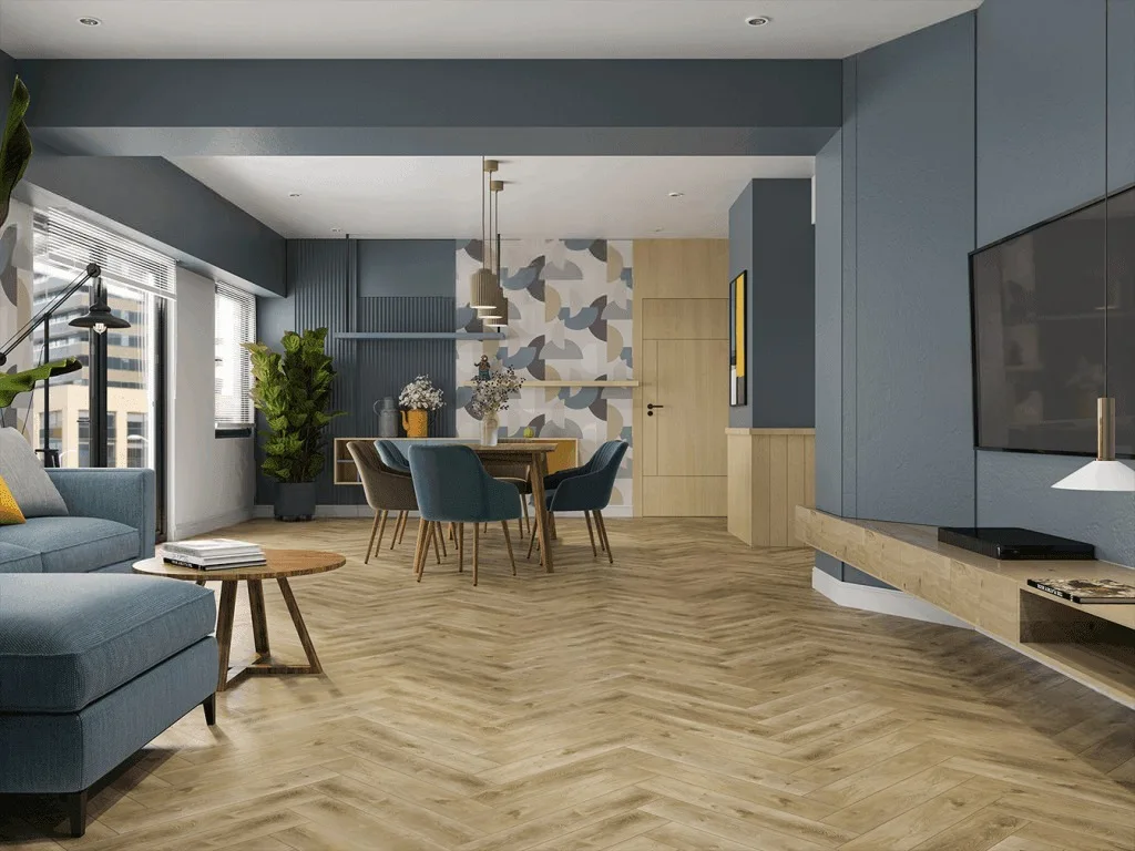 Кварцвиниловый SPC ламинат Alpine Floor Parquet Light Дуб Кастор ЕСО 13-34 венгерская елка 600×125×4