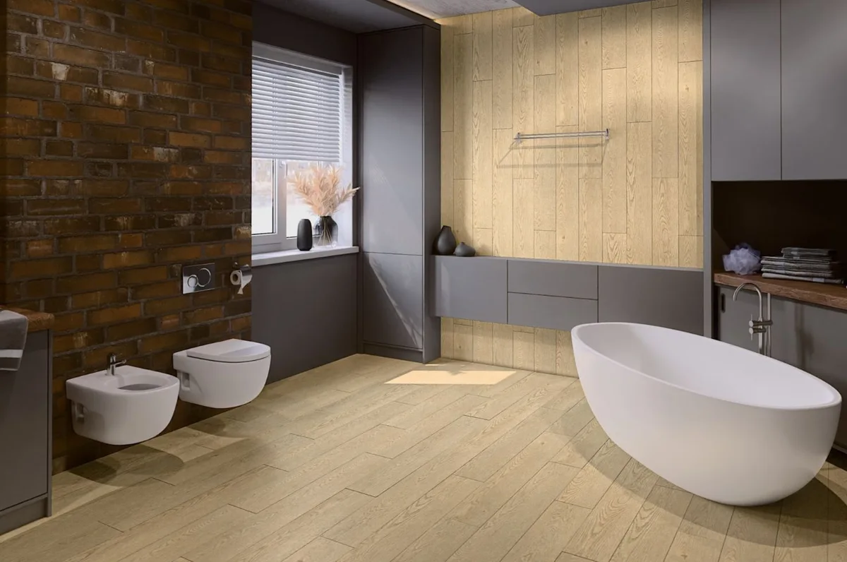 Кварцвиниловый SPC ламинат Damy Floor Family Дуб Латте 0030-2 1220×180×4,2