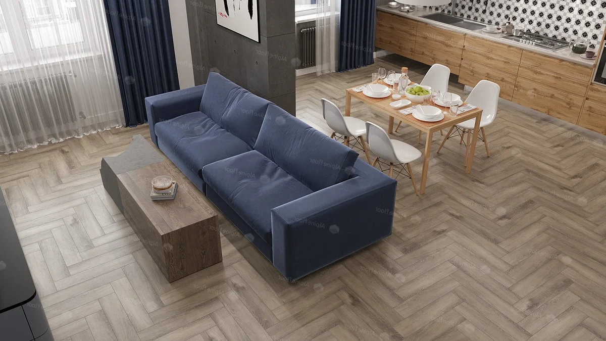 Кварцвиниловая плитка Alpine Floor клеевая Parquet LVT Дуб Исида ECO 16-15 венгерская елка 590×118×2,5