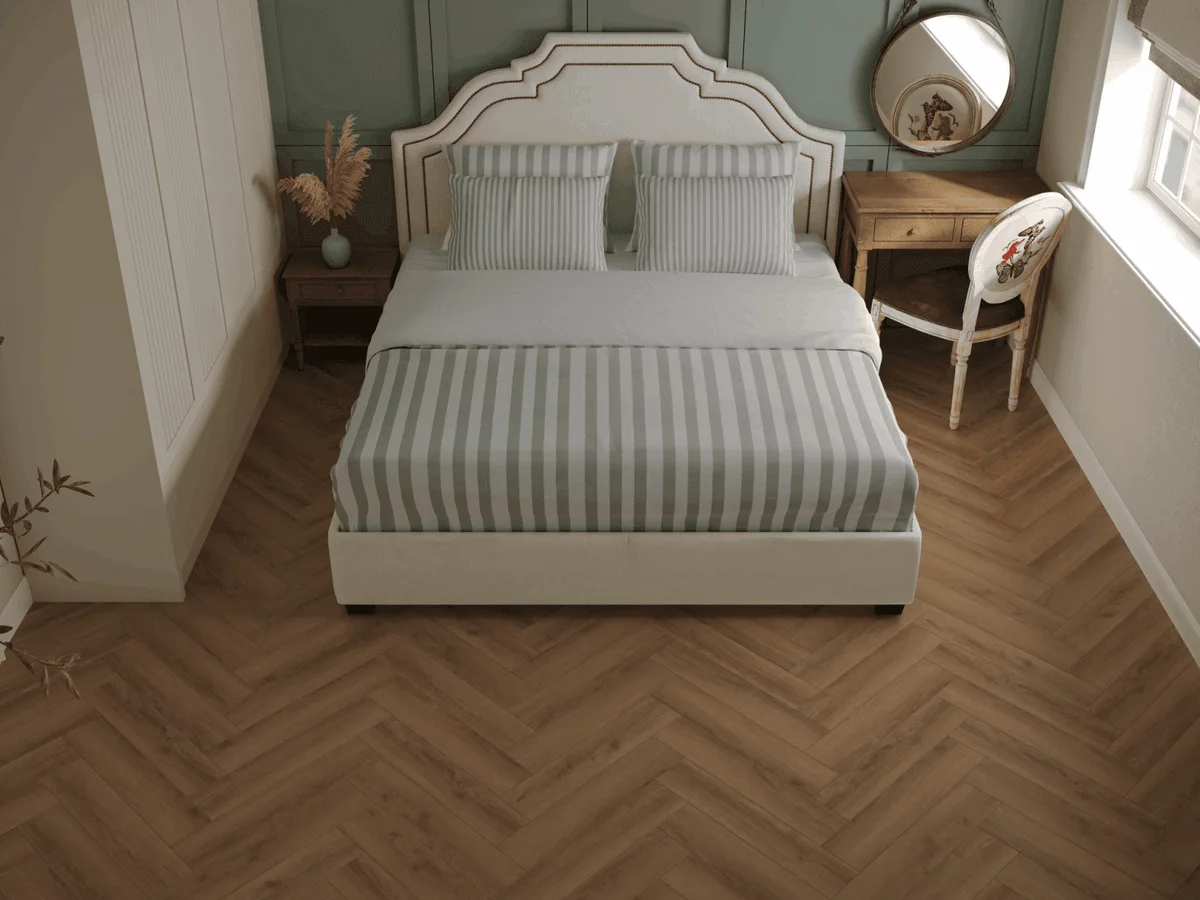 Кварцвиниловый SPC ламинат Norland Parquet S Ladoga 1055-6 венгерская елка 600×125×4