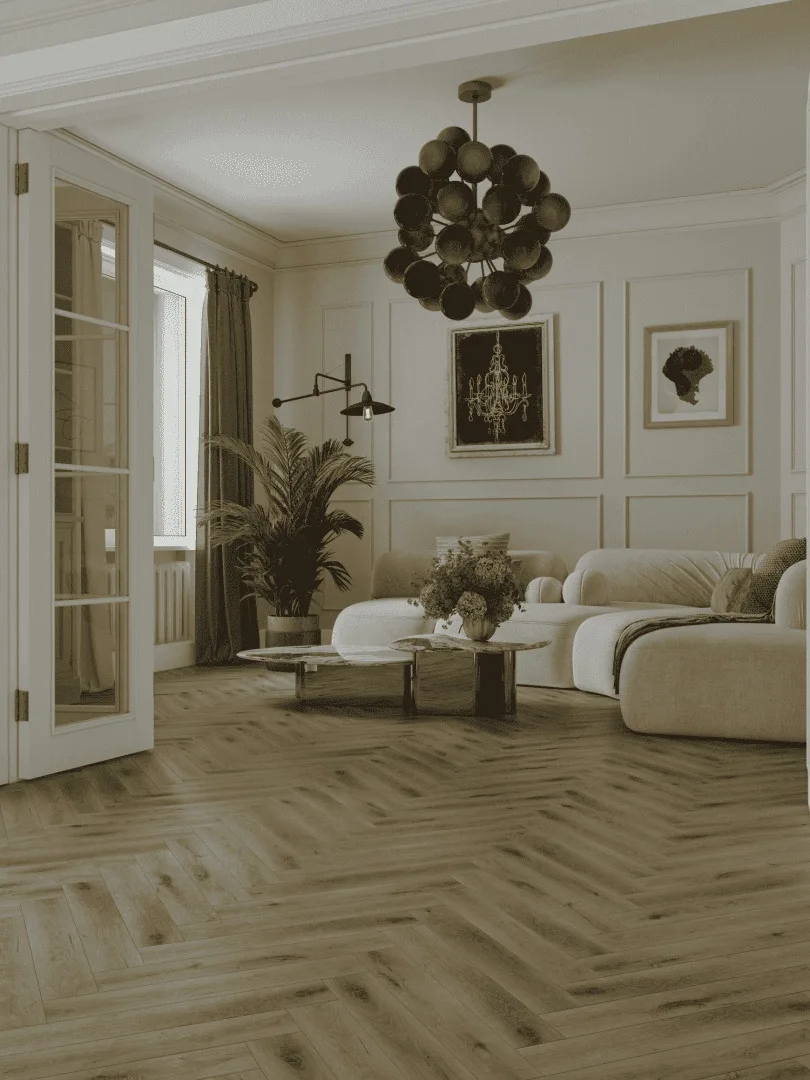Ламинат Norland Herringbone Elegant Strong Дуб Элла LF304-41 венгерская елка 600×100×12