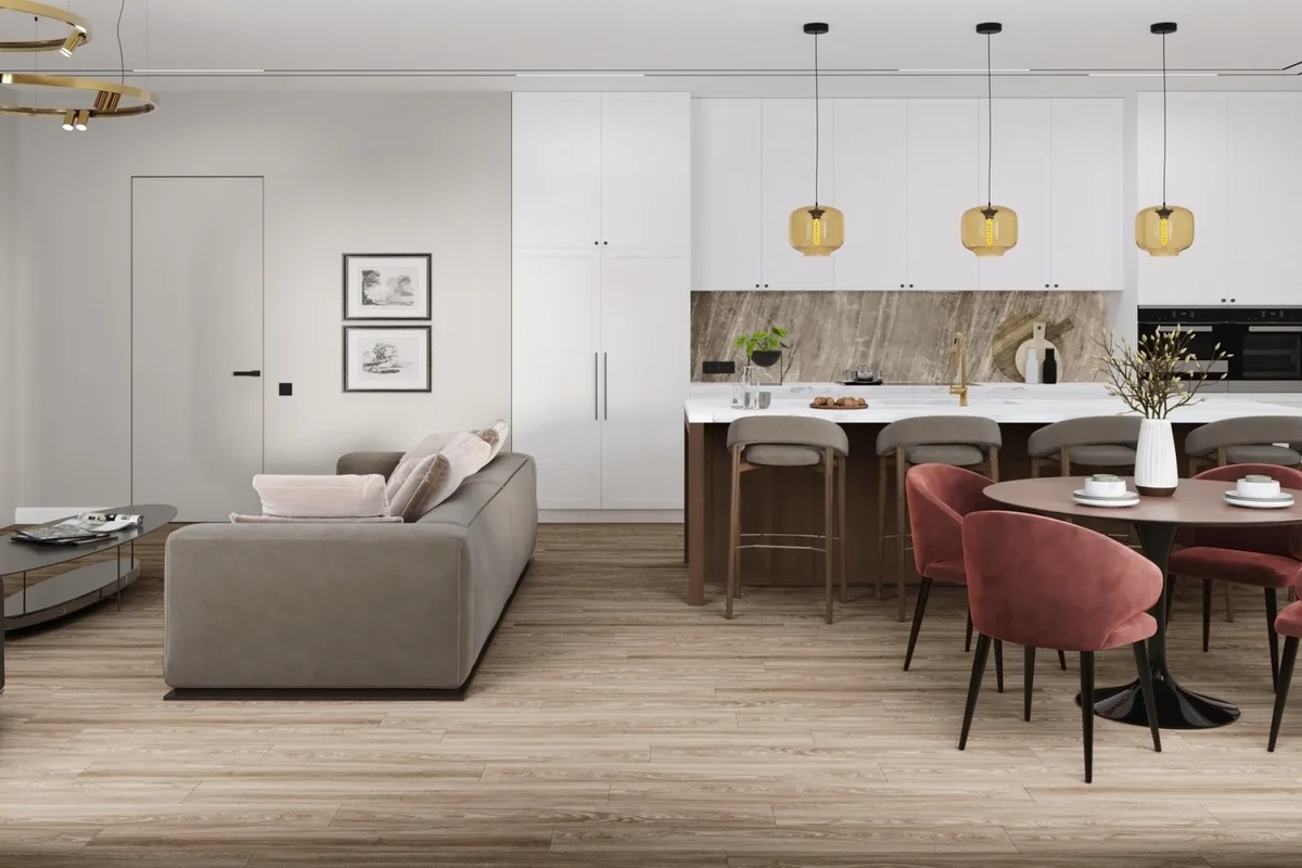 Кварцвиниловый SPC ламинат Damy Floor Family Дуб Селект 001-2 1220×180×4
