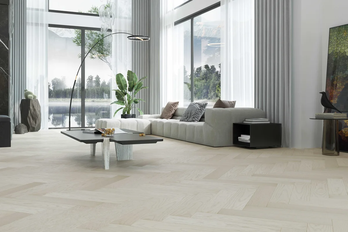 Композитная паркетная доска Quartz Parquet Елка Дуб песочный 33-408 венгерская елка 635×127×5