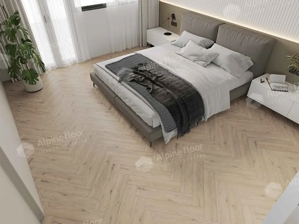 Кварцвиниловая плитка Alpine Floor клеевая Parquet LVT Дуб Алиот ЕCО 16-23 венгерская елка 590×118×2,5