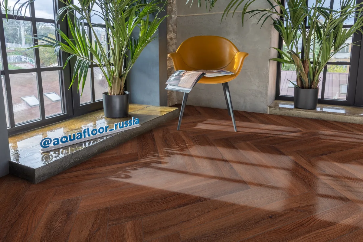 Кварцвиниловая плитка Aquafloor клеевая Parquet Glue AF2519PG венгерская елка 610×122×2,5