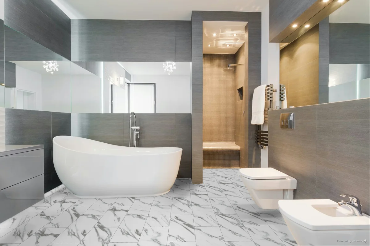 Кварцвиниловая плитка Fargo клеевая Stone LVT Мрамор Калакатта 48105-02 606×303×2,5