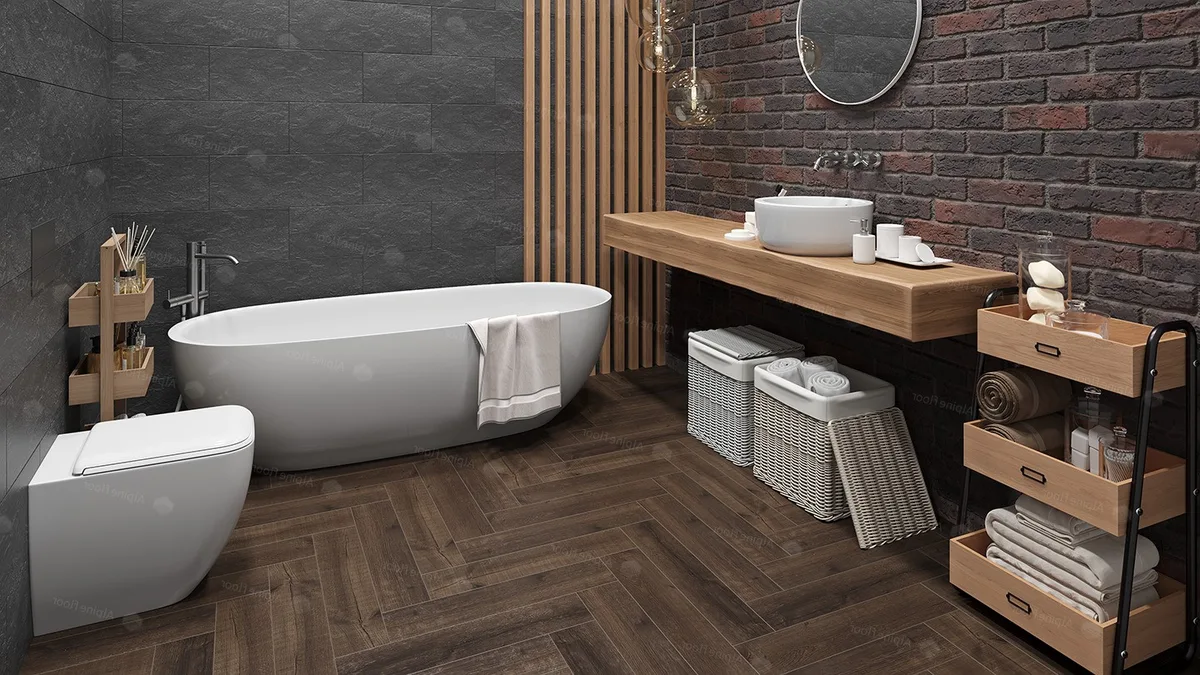 Кварцвиниловая плитка Alpine Floor клеевая Parquet LVT Дуб Альферац ECO 16-22 венгерская елка 590×118×2,5