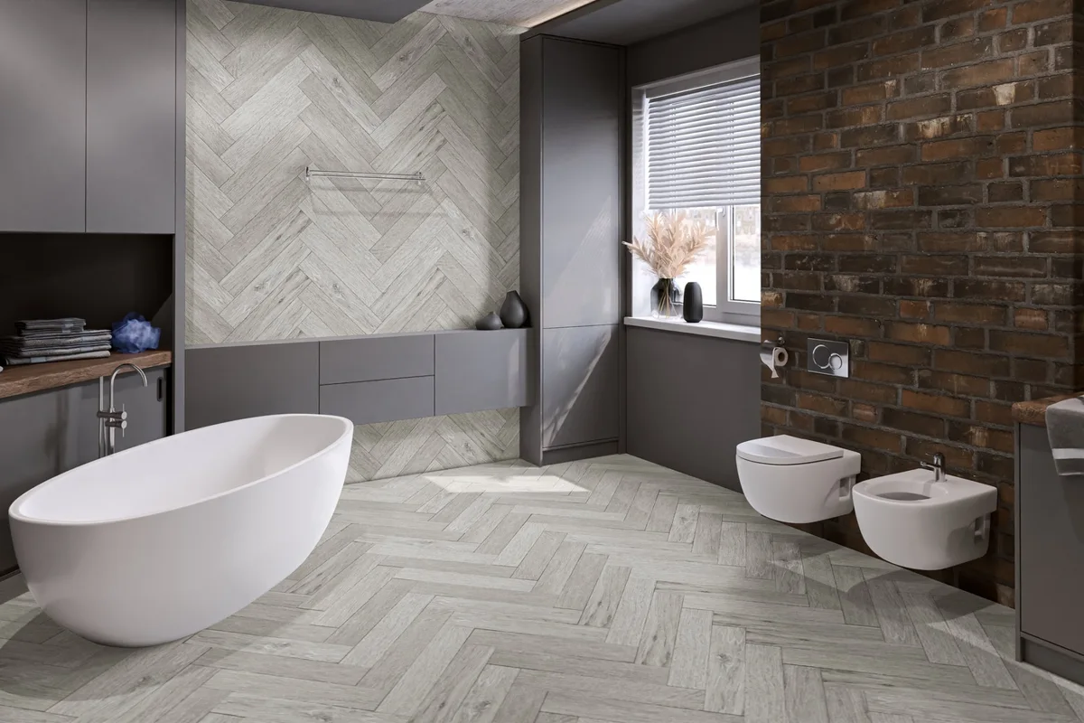 Кварцвиниловая плитка Damy Floor клеевая London LVT Йорк 191023EL-04-LVT венгерская елка 590×118×2,5
