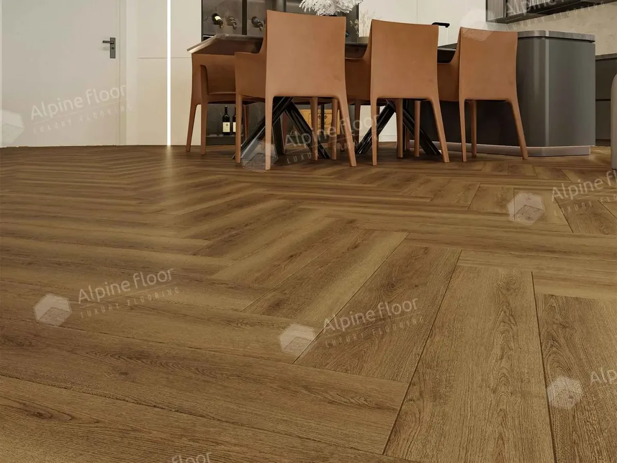 Кварцвиниловая плитка Alpine Floor клеевая Parquet LVT Дуб Капелла ЕCО 16-31 венгерская елка 590×118×2,5