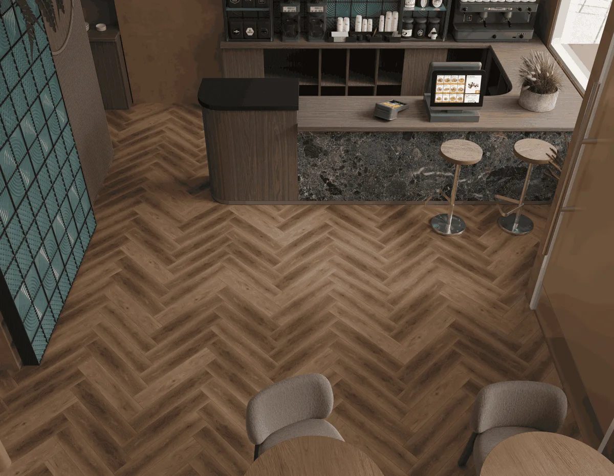 Кварцвиниловый SPC ламинат Alpine Floor Титан Паркет Икарус ECO 29-5-R венгерская елка 600×125×6