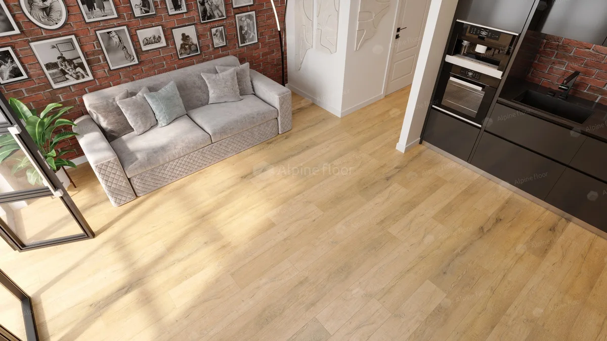 Кварцвиниловый SPC ламинат Alpine Floor Premium XL Дуб Медовый ECO 7-16 1220×183×8