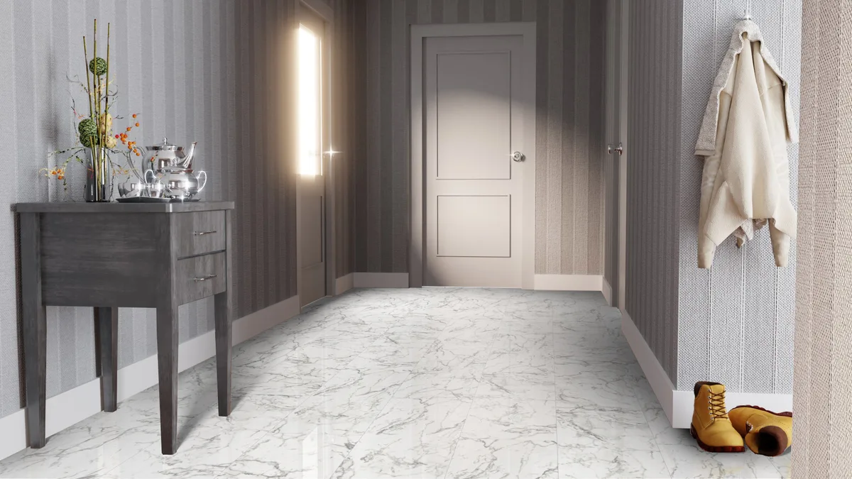 Ламинат Falquon Blue Line Stone 2.0 Carrara Marble D2921 глянец 810×400×8