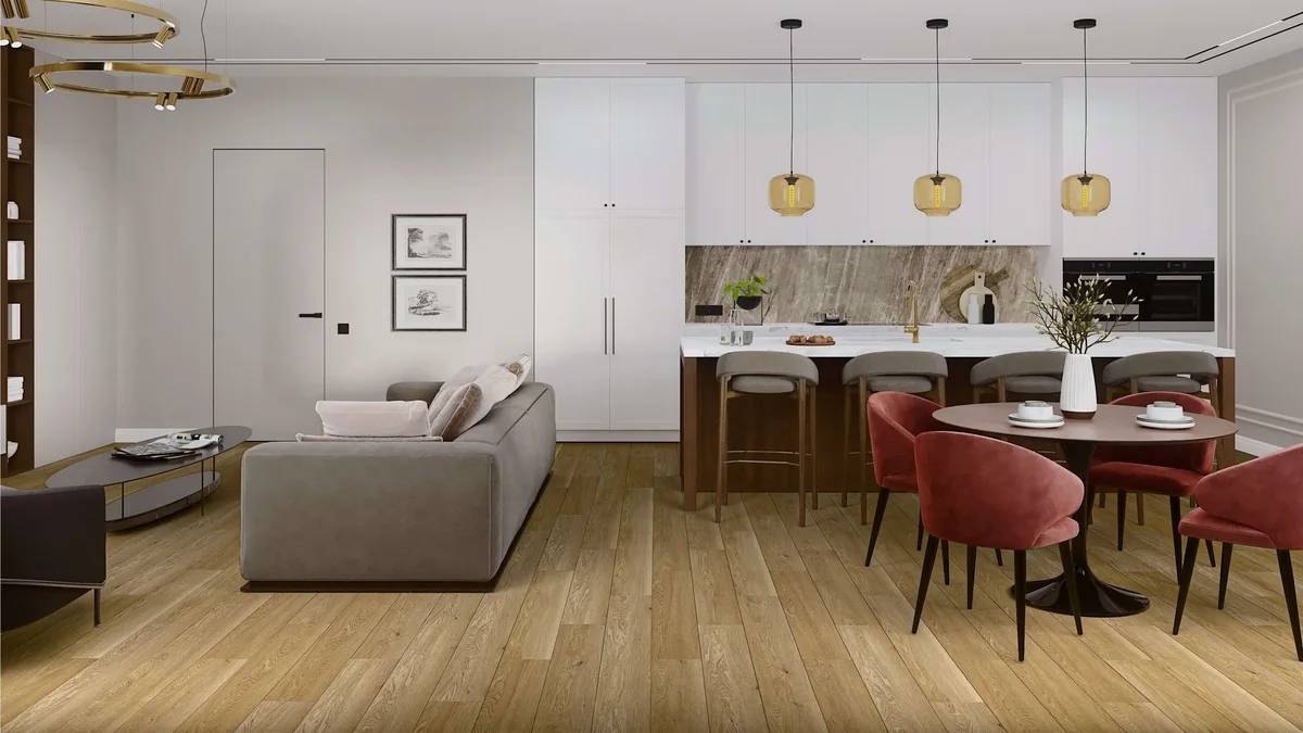 Кварцвиниловый SPC ламинат Damy Floor Family Дуб Медовый DF03-F 1220×180×4