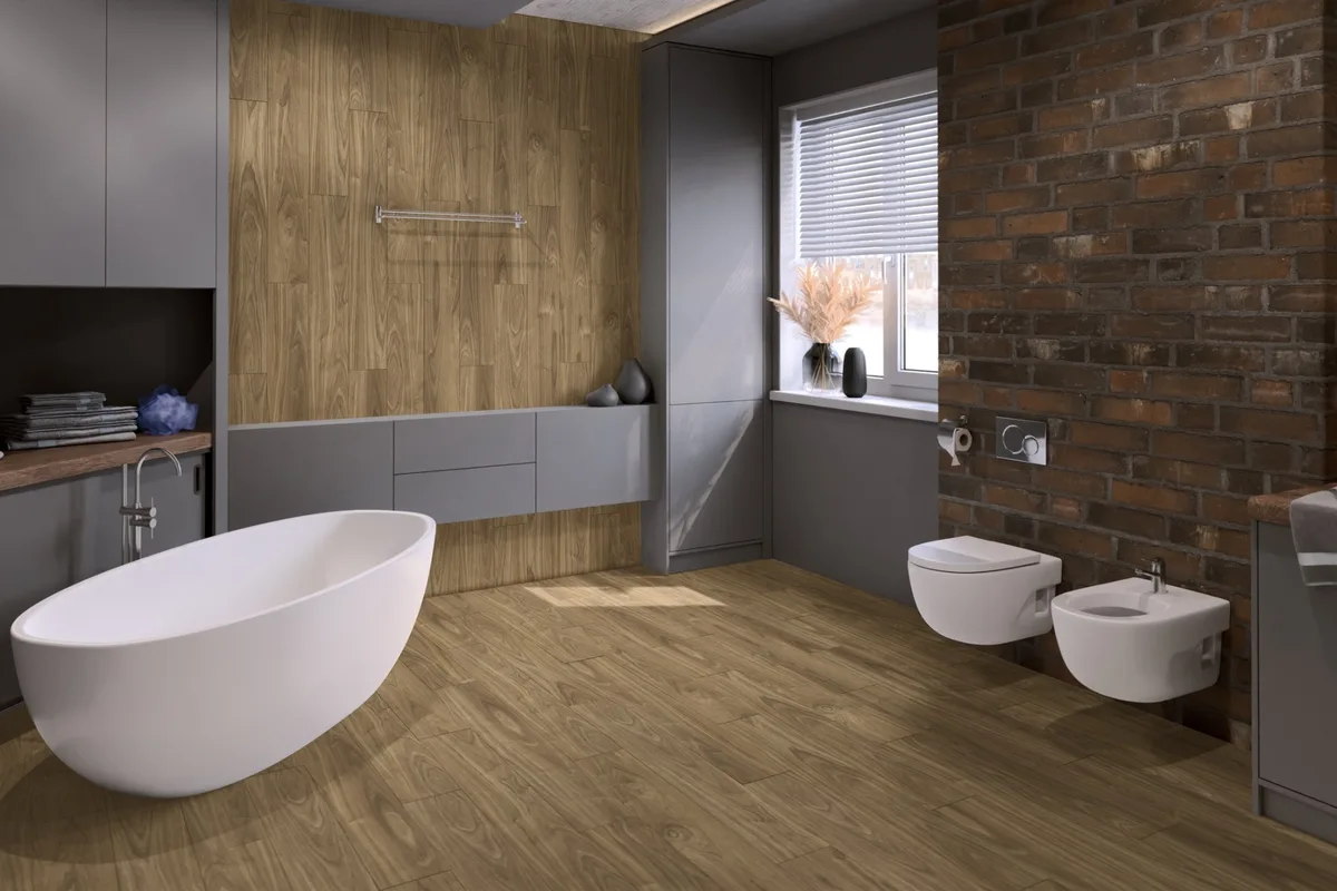 Кварцвиниловая плитка Damy Floor клеевая Family LVT Орех Европейский 0036-2-LVT 1227×187×2,5