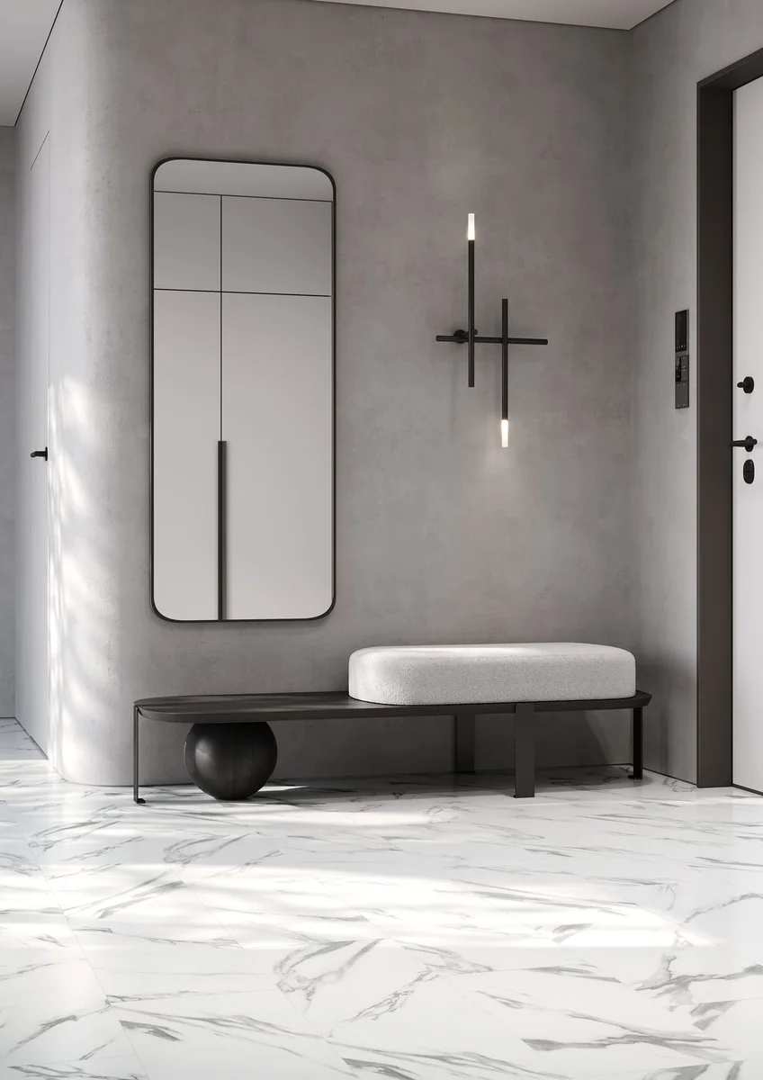 Кварцвиниловая плитка Fargo клеевая Stone LVT Мрамор Калакатта 48105-02 606×303×2,5