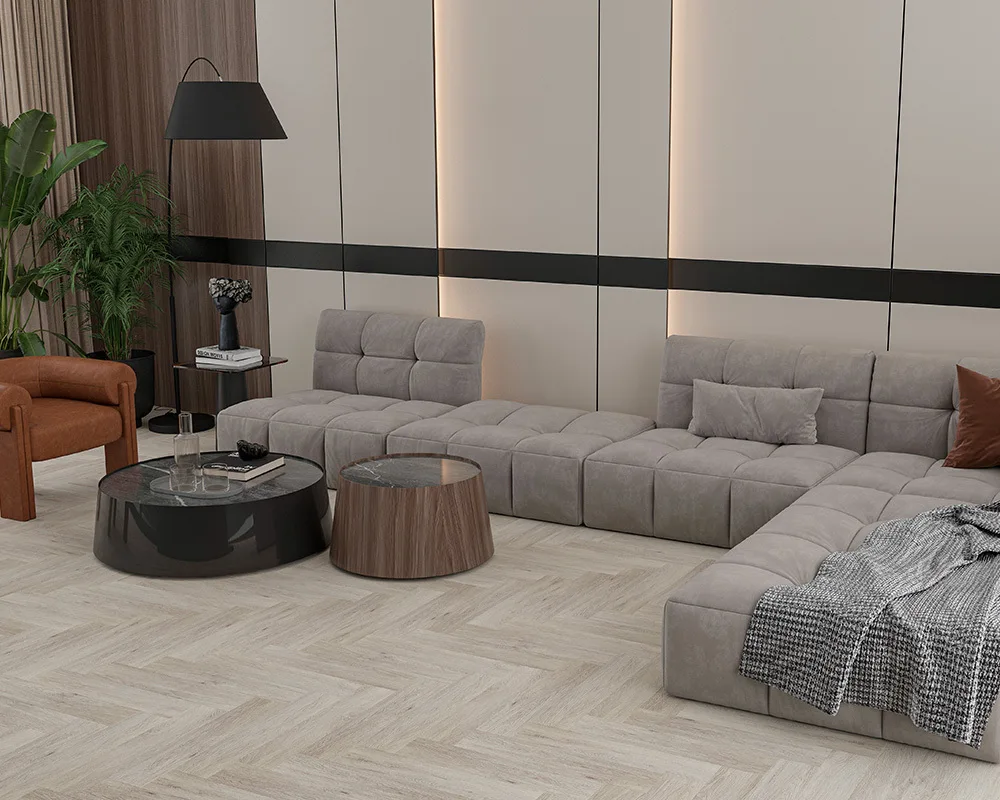 Кварцвиниловый SPC ламинат Alta Step Mirada Дуб финский SPC4403 венгерская ёлка 640×128×4