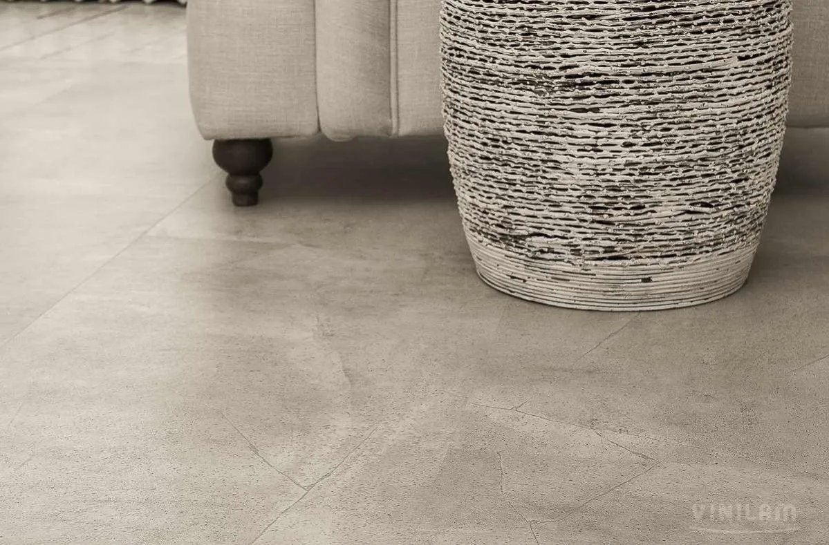 Кварцвиниловая плитка Vinilam клеевая Ceramo Stone Glue Бетонная смесь 61603 950×480×2,5