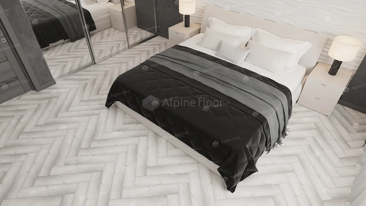 Кварцвиниловая плитка Alpine Floor клеевая Parquet LVT Дуб Альхена ECO 16-12 венгерская елка 590×118×2,5