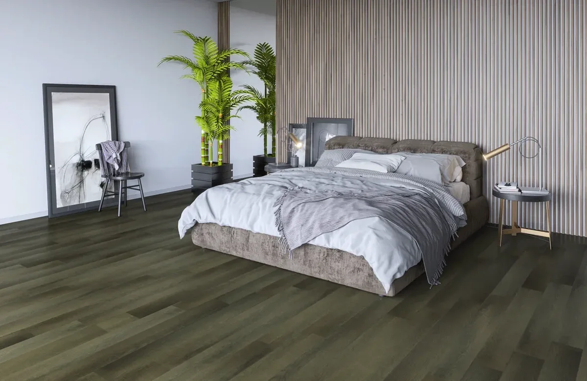 Кварцвиниловый SPC ламинат Home Expert Natural Дуб Ночной лес 2187-03 1220×150×3,5