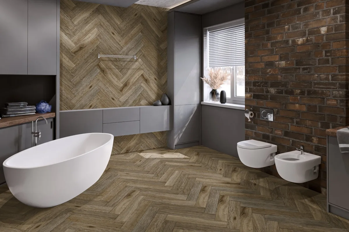 Кварцвиниловая плитка Damy Floor клеевая London LVT Ковентри 190707EL-01-LVT венгерская елка 590×118×2,5