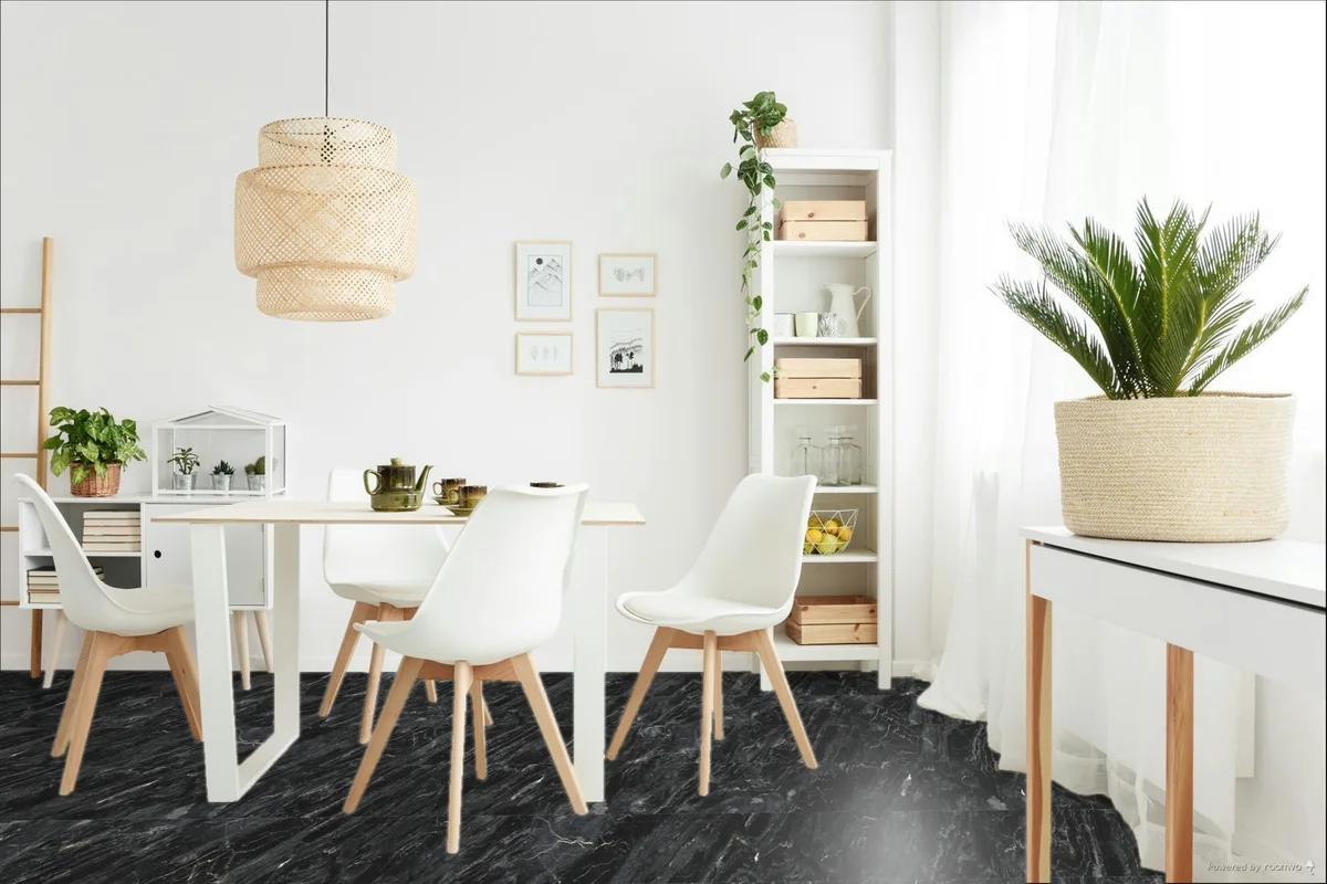Кварцвиниловая плитка Fargo клеевая Stone LVT Гранит Черный 1804-3 606×303×2,5