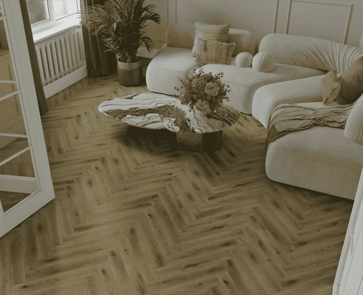 Ламинат Norland Herringbone Elegant Strong Дуб Элла LF304-41 венгерская елка 600×100×12