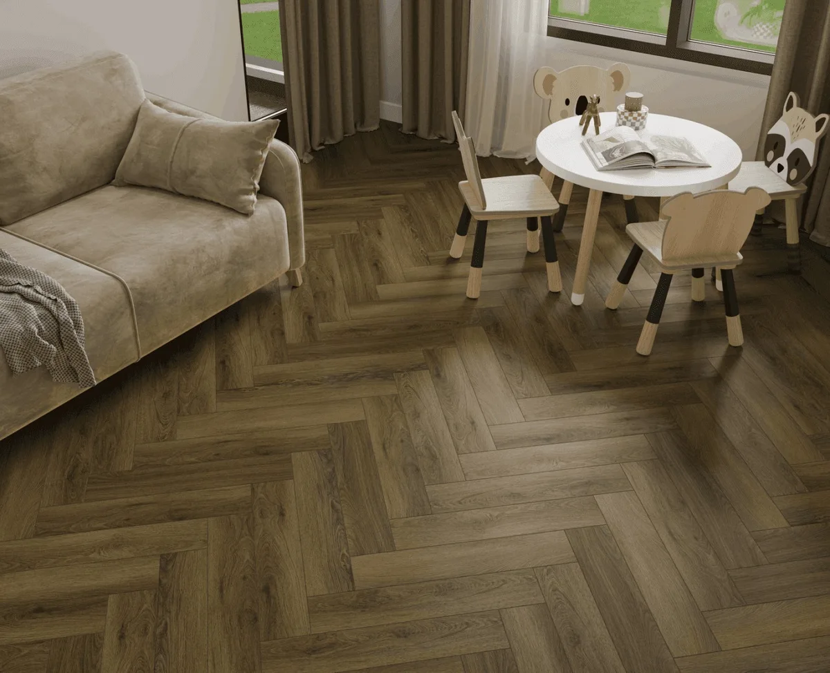 Кварцвиниловый SPC ламинат Norland Parquet S Polar 1055-11 венгерская елка 600×125×4