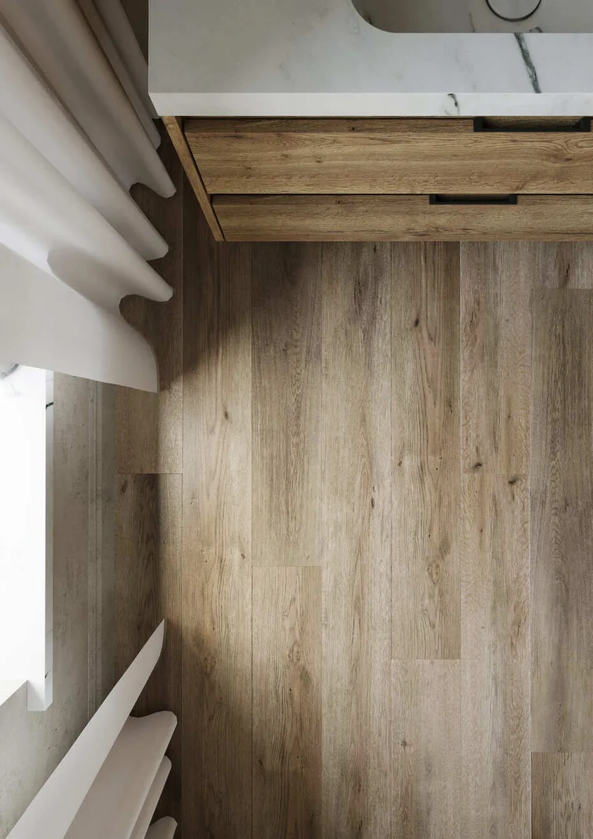 Кварцвиниловый SPC ламинат AlixFloor City Line Дуб Вельвет Коричневый ALX1034-1 1220×183×5