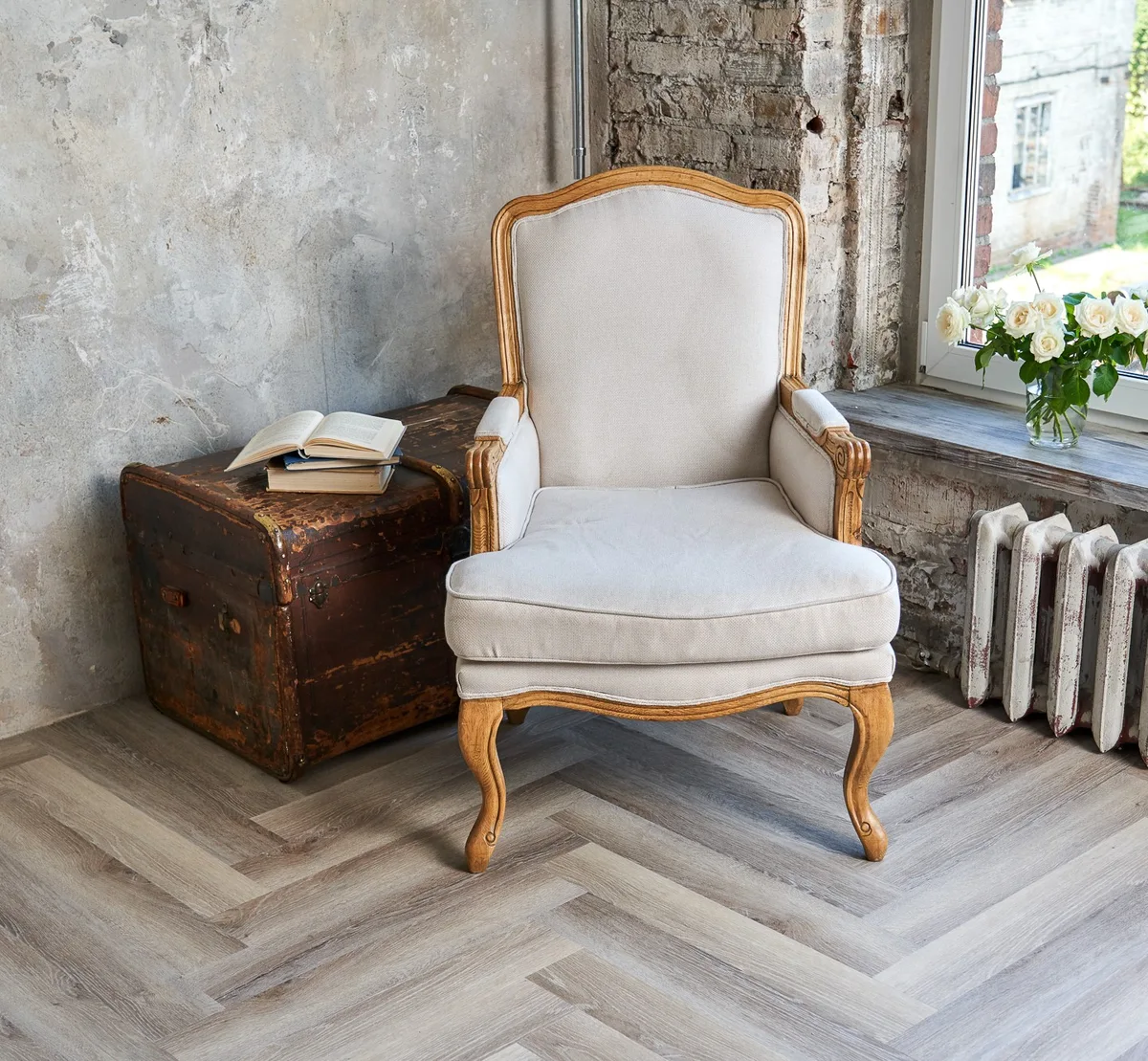 Кварцвиниловая плитка Vinilam клеевая Parquet Herringbone Glue Паркет Эрмитаж GD11122 венгерская елка 762×152,4×2,5