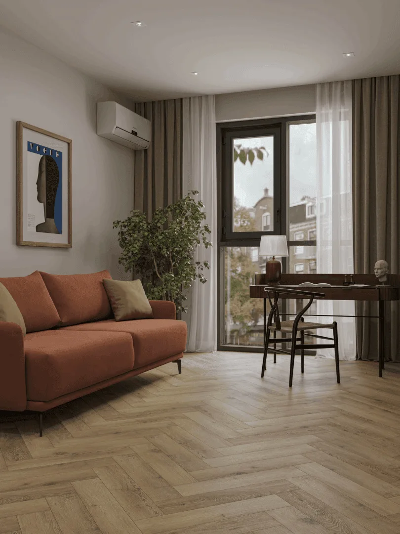 Кварцвиниловый SPC ламинат Norland Parquet S Breeze 1055-13 венгерская елка 600×125×4