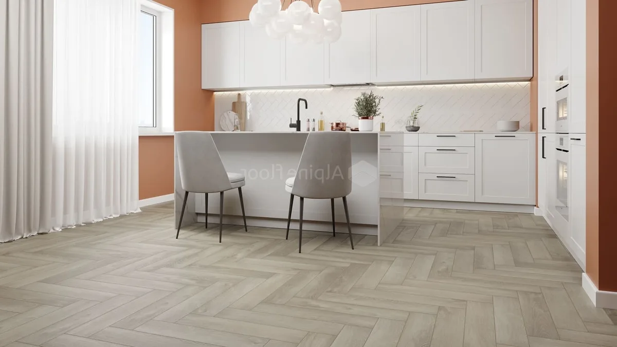 Кварцвиниловый SPC ламинат Alpine Floor Parquet Light Дуб Фантазия ECO 13-1 венгерская елка 600×125×4
