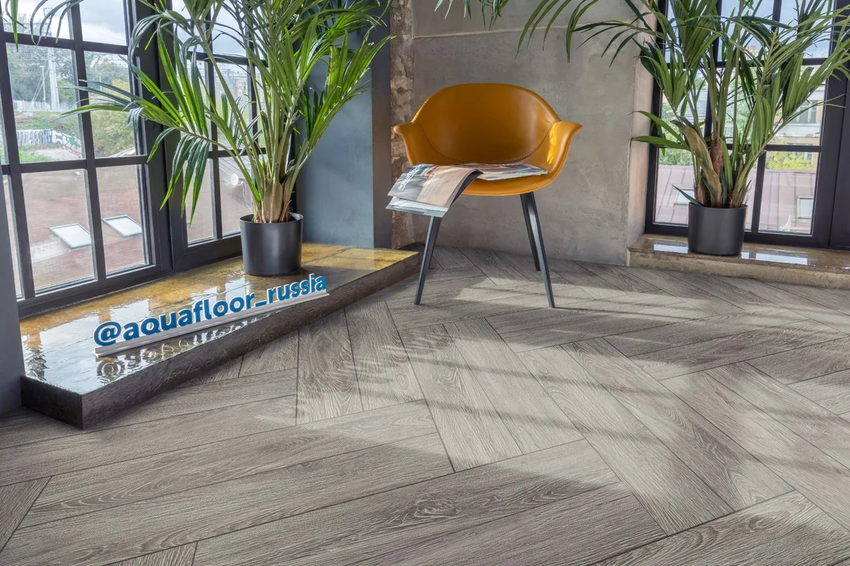 Кварцвиниловая плитка Aquafloor клеевая Parquet Glue AF2502PG венгерская елка 610×122×2,5