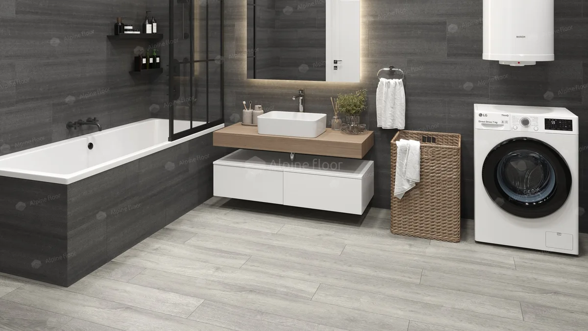 Кварцвиниловый SPC ламинат Alpine Floor Premium XL Дуб Платина ECO 7-14 1524×180×8