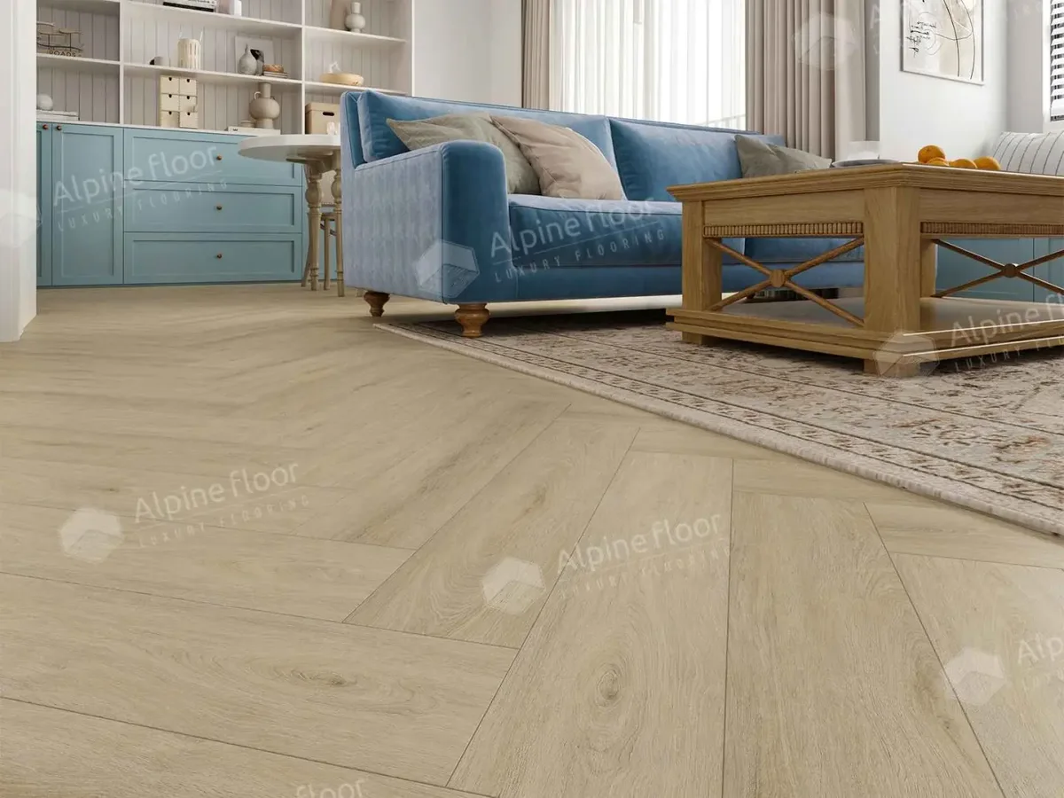 Кварцвиниловая плитка Alpine Floor клеевая Parquet LVT Дуб Денеб ЕCО 16-25 венгерская елка 590×118×2,5