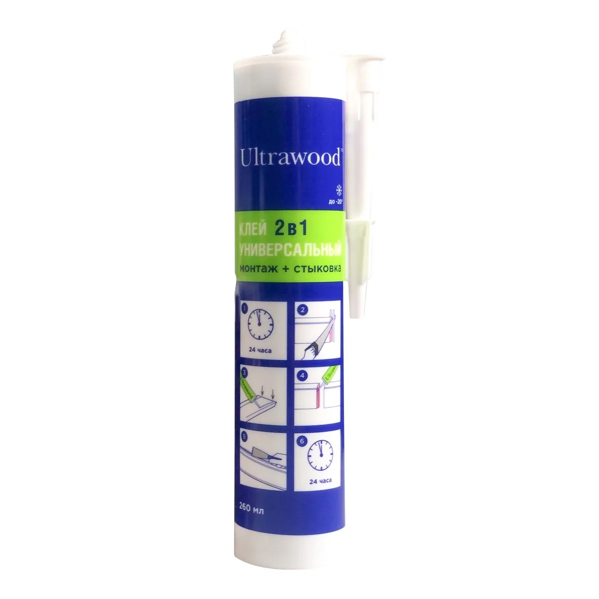 Клей монтажный 2 в 1 Ultrawood 260 мл