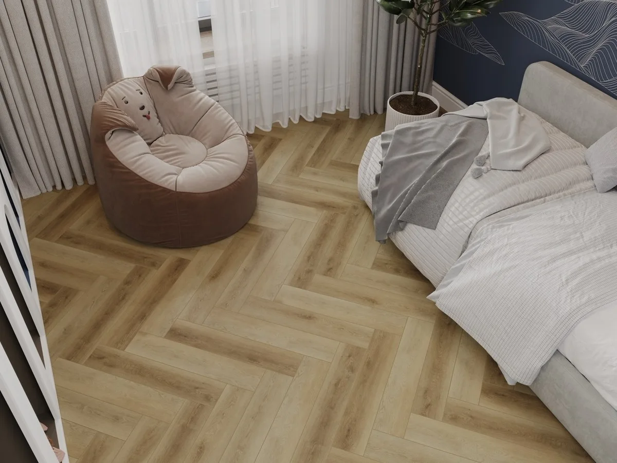 Кварцвиниловый SPC ламинат Cronafloor Herringbone 2.0 Дуб Лимож H020 венгерская елка 640×128×4,5